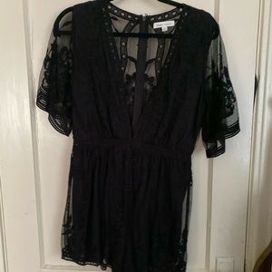 Black low cut romper